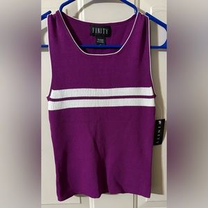 Finity purple and white sweater like tank